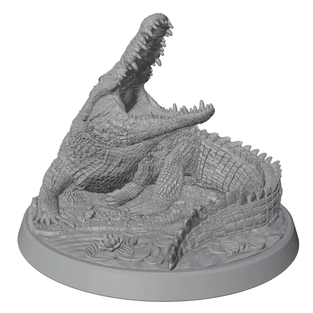 Crocodile with Open Mouth, Resin Model Creature Kit, Wildlife Theme, Unassembled and Unpainted