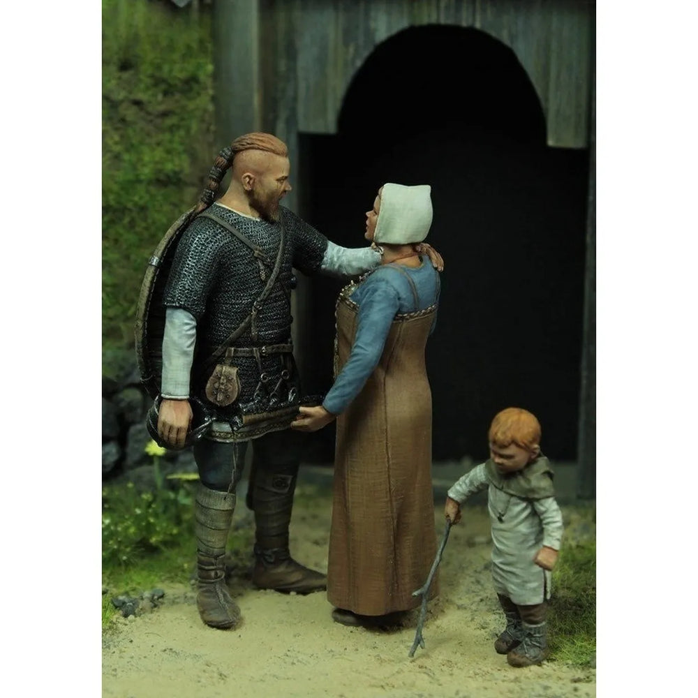 75mm Nordic Fantasy Warriors, 3 Figures, Resin Model Figure Kit, Fantasy Theme, Unassembled and Unpainted