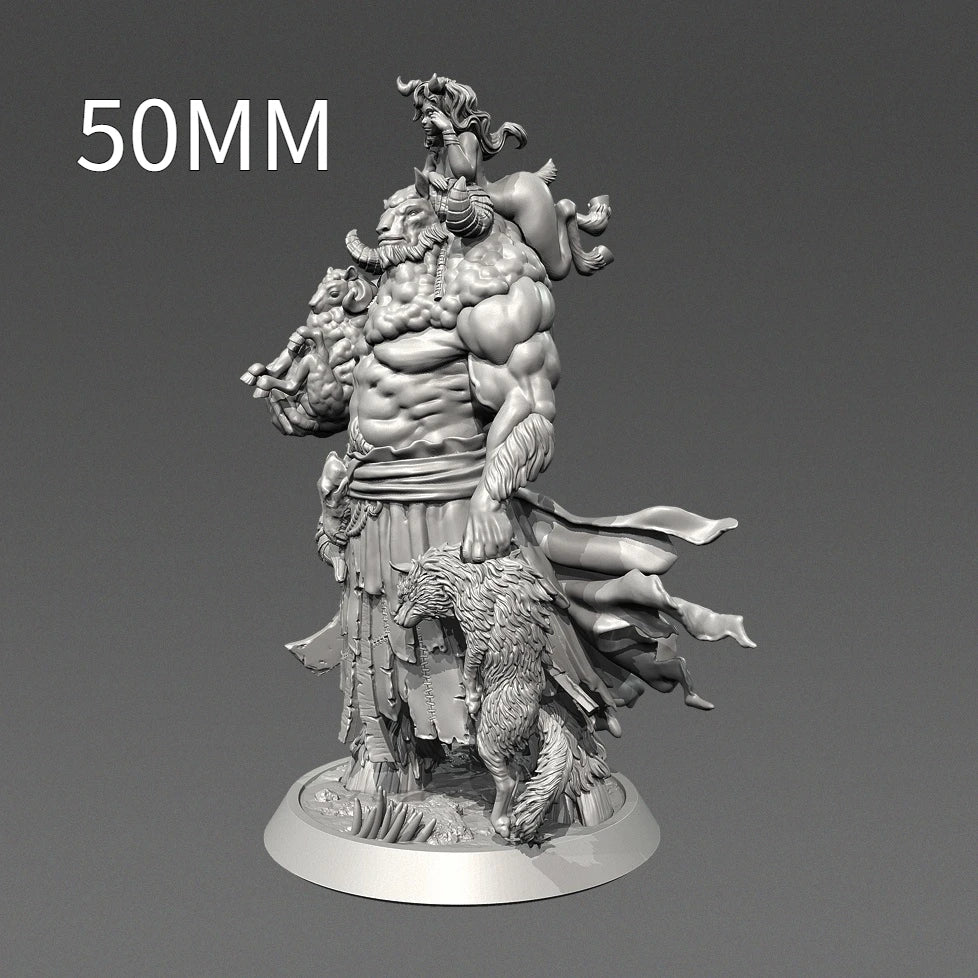 50mm Orc Barbarian with Tusks and Spikes, Resin Model Figure Kit, Fantasy Theme, Unassembled and Unpainted