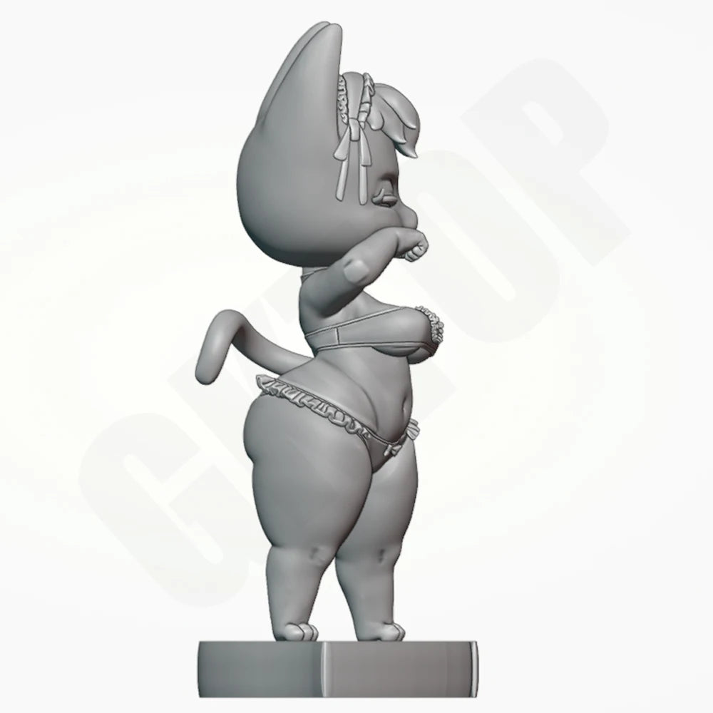 1/24 Catgirl with Chain Bikini, Resin Model Figure Kit, Anime Theme, Unassembled and Unpainted