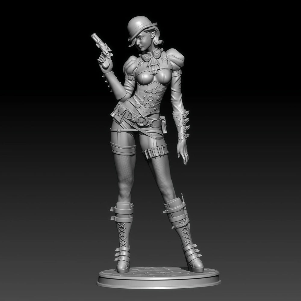 1/24 Modern Steampunk Aviator with Dual Pistols, Resin Model Figure Kit, Unassembled and Unpainted