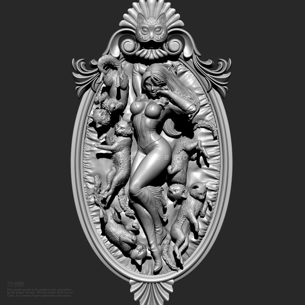 75mm Baroque Ornamental Relief Sculptures, 5 Figures, Resin Model Bust Kit, Unassembled and Unpainted