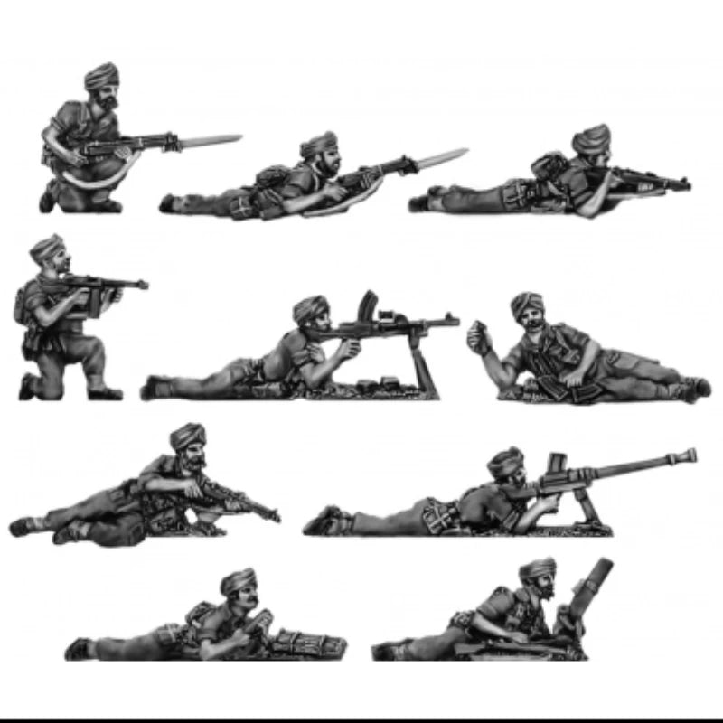 1/72 WWII Sikh Soldiers, 10 Figures, Resin Model Figure Kit, Unassembled and Unpainted