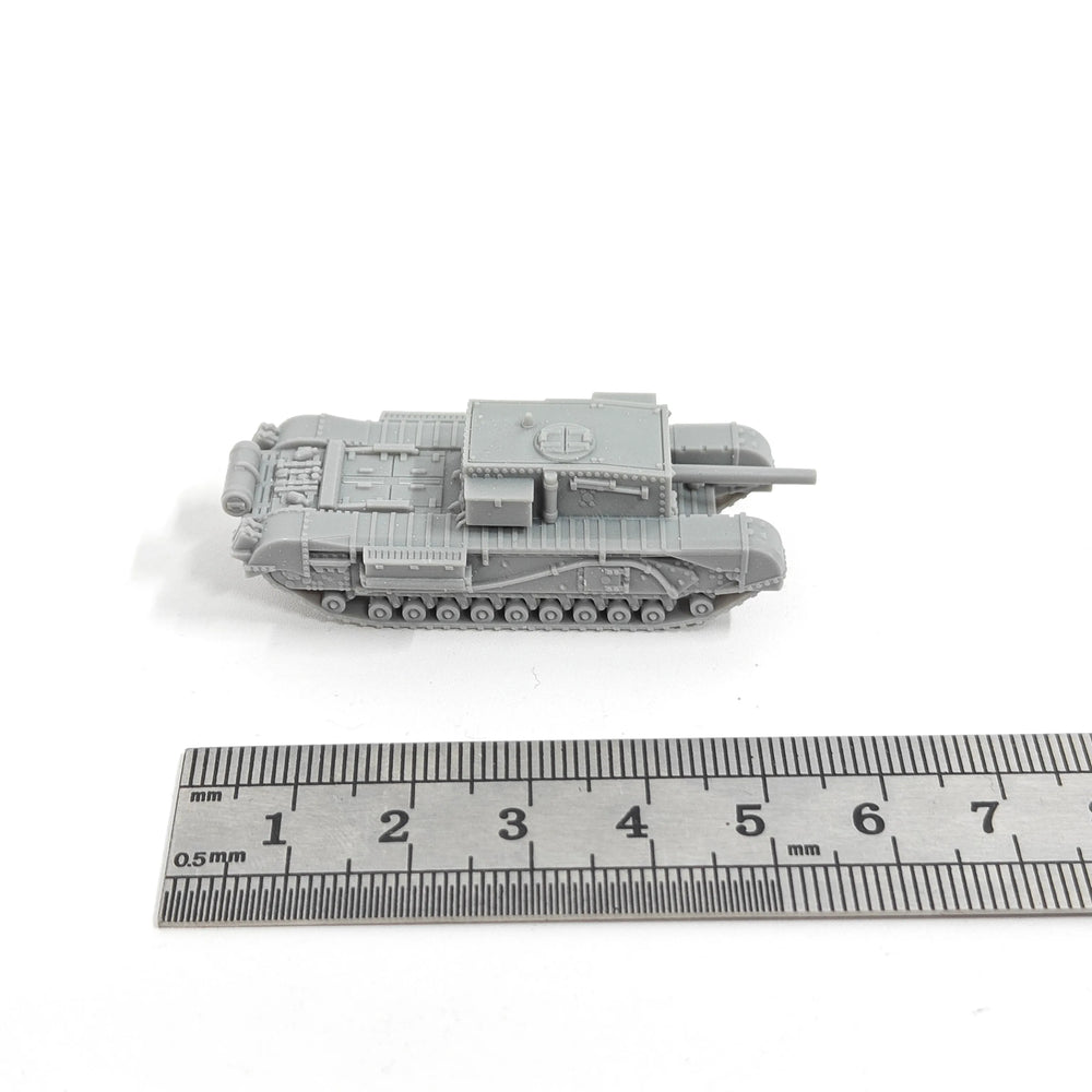 1/144 WWII British Churchill Gun Carrier, Resin Model Vehicle Kit, Unassembled and Unpainted