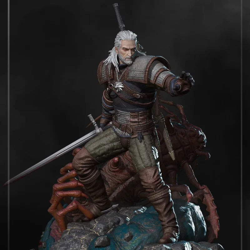 1/24 Monster Hunter Warrior, Resin Model Figure Kit, Fantasy Theme, Unassembled and Unpainted