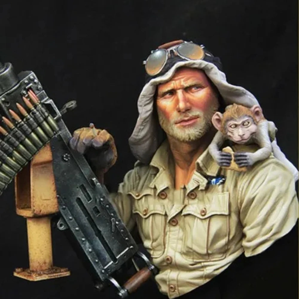 1/10 Modern Tactical Soldier, 2 Figures, Resin Model Bust Kit, Unassembled and Unpainted