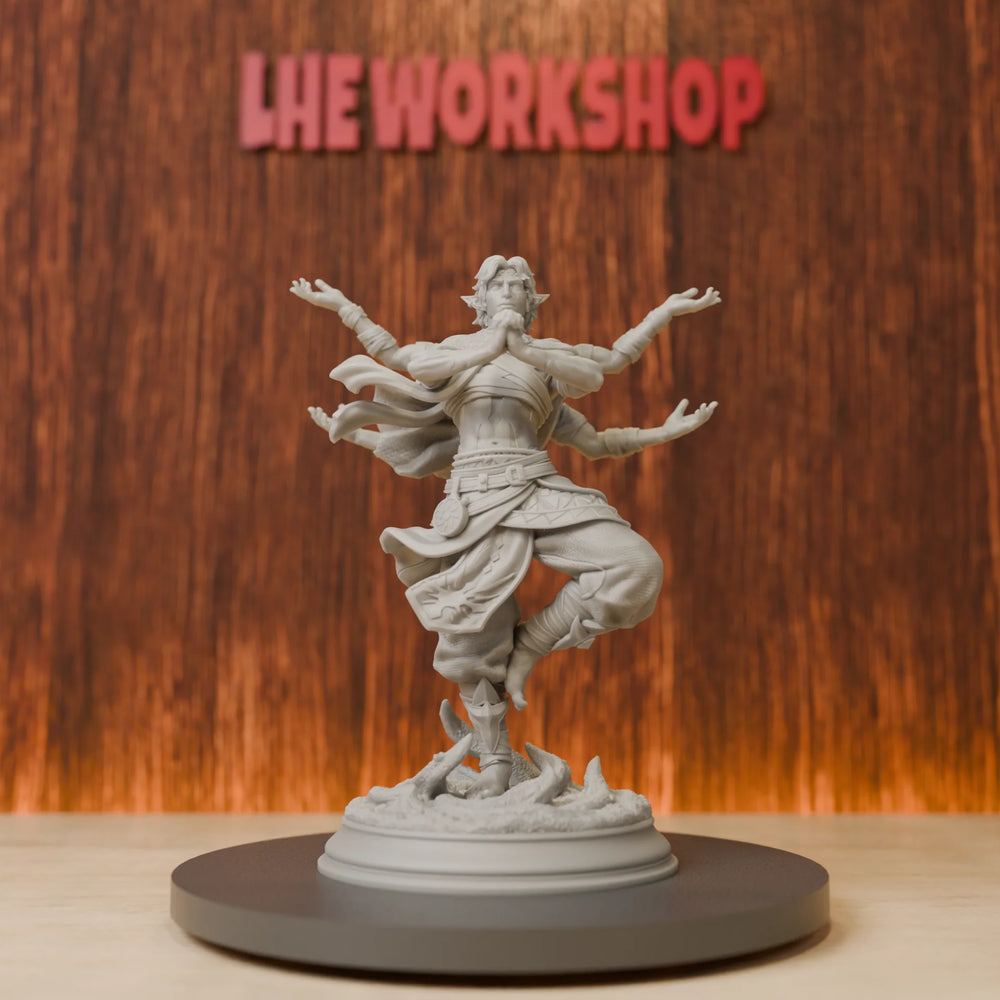 28mm Elf Monk, Resin Model Figure Kit, Fantasy Theme, Unassembled and Unpainted