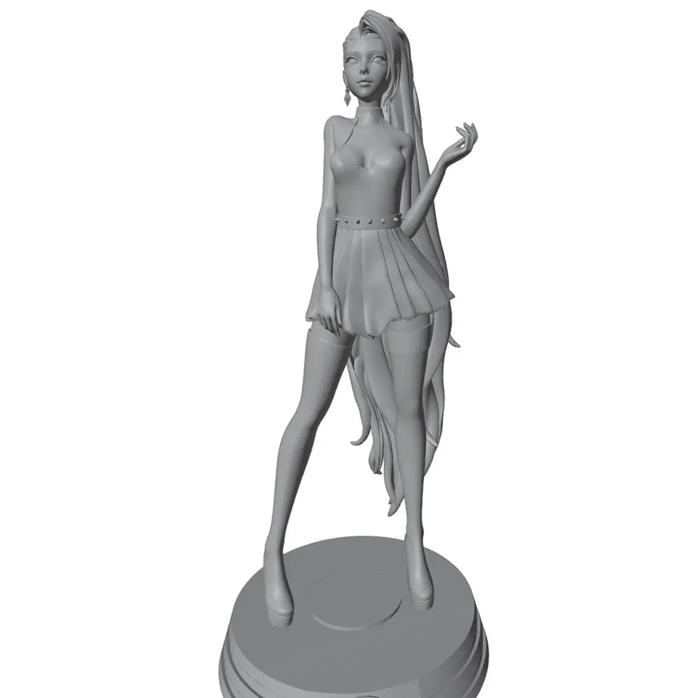1/24 Girl with Long Flowing Hair, Resin Model Figure Kit, Anime Theme, Unassembled and Unpainted