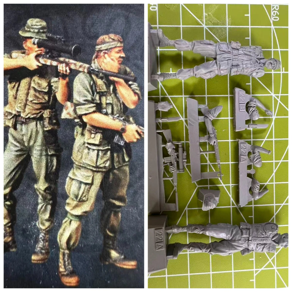 1/35 Vietnam War U.S. Army Infantry Squad, 2 Figures, Resin Model Figure Kit, Unassembled and Unpainted