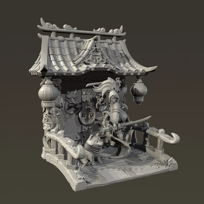 50mm Traditional Chinese Pavilion, Resin Model Diorama Kit, Historical Theme, Unassembled and Unpainted