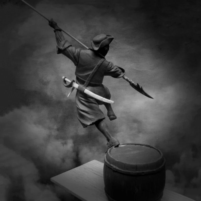1/24 Harpooner Warrior, Resin Model Figure Kit, Fantasy Theme, Unassembled and Unpainted