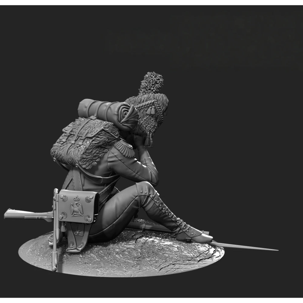 75mm Napoleonic Feathered Winged Warrior, Resin Model Figure Kit, Unassembled and Unpainted