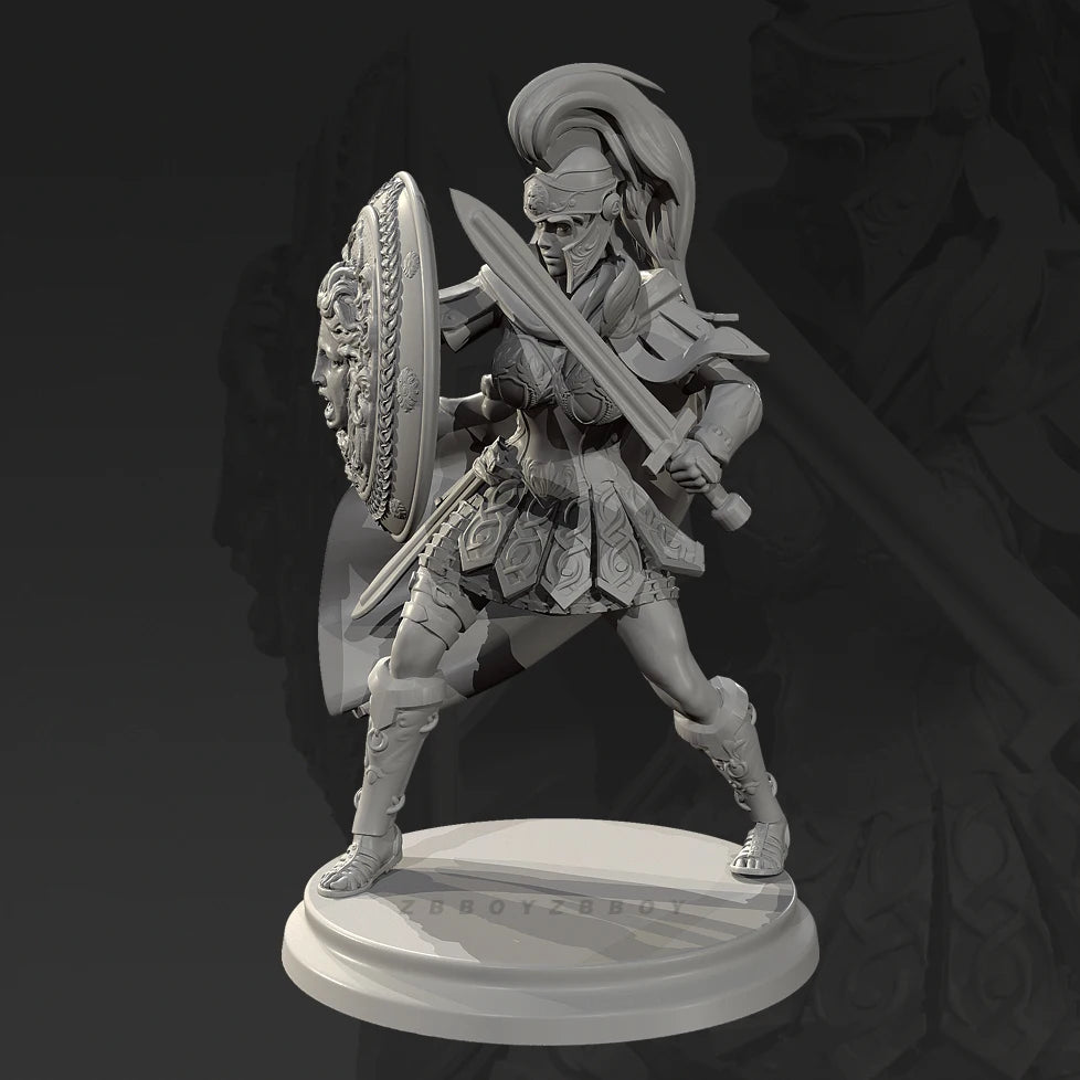 90mm Armored Gladiator, Resin Model Figure Kit, Fantasy Theme, Unassembled and Unpainted