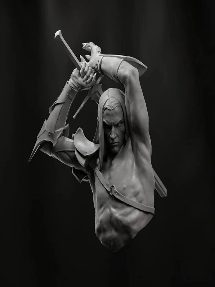 1/12 Medieval Fantasy Medieval Knight Warrior, Resin Model Bust Kit, Unassembled and Unpainted