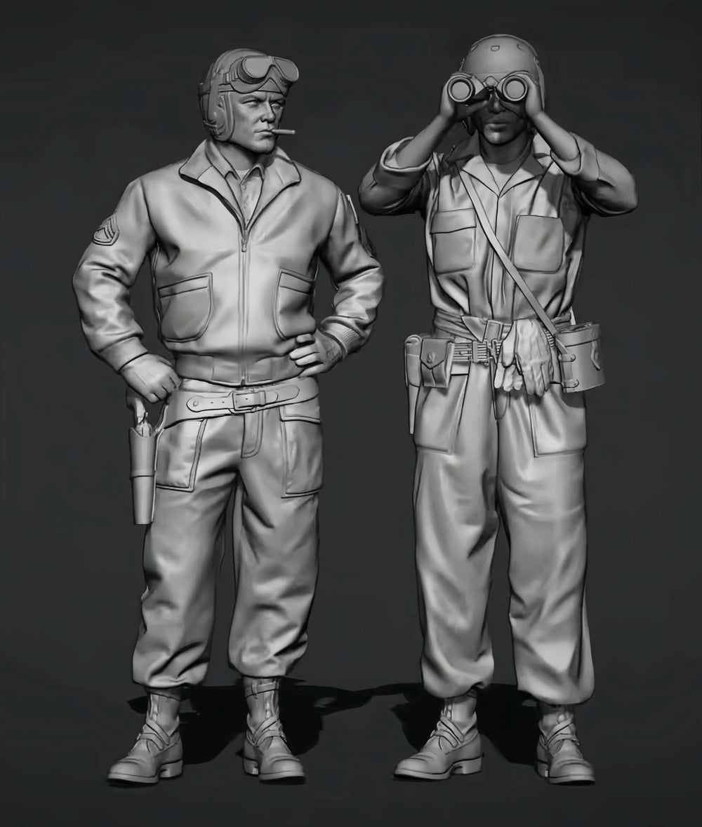 1/35 WWII Pilots, 6 Figures, Resin Model Figure Kit, Unassembled and Unpainted