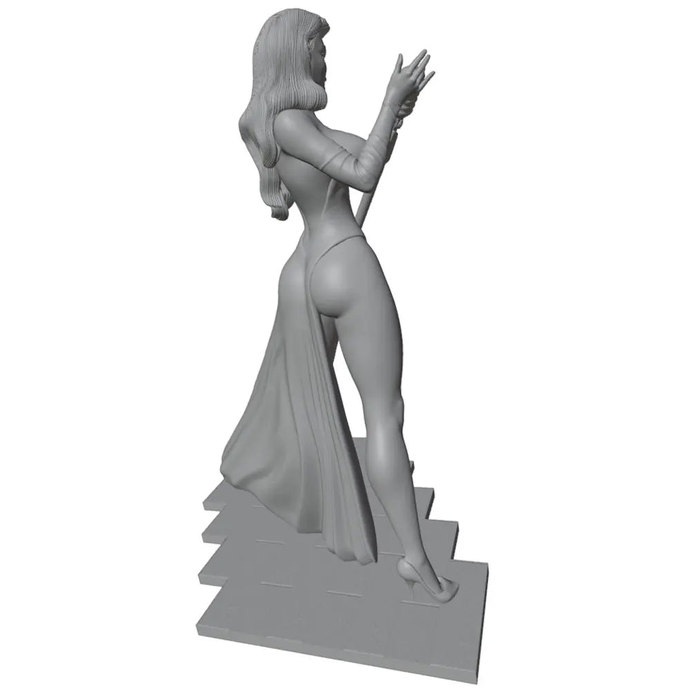 1/24 Cloaked Sorceress with Sword and Staff, Resin Model Figure Kit, Fantasy Theme, Unassembled and Unpainted
