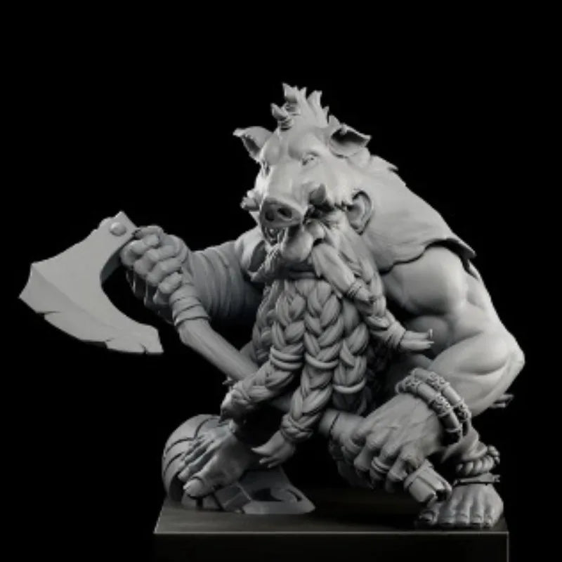 60mm Dwarf Berserker, Resin Model Figure Kit, Fantasy Theme, Unassembled and Unpainted