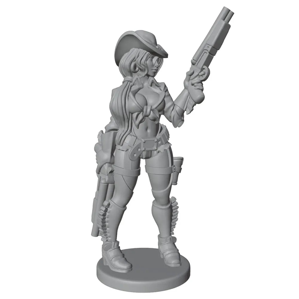 1/24 Modern Pinup Cowgirl, Resin Model Figure Kit, Unassembled and Unpainted
