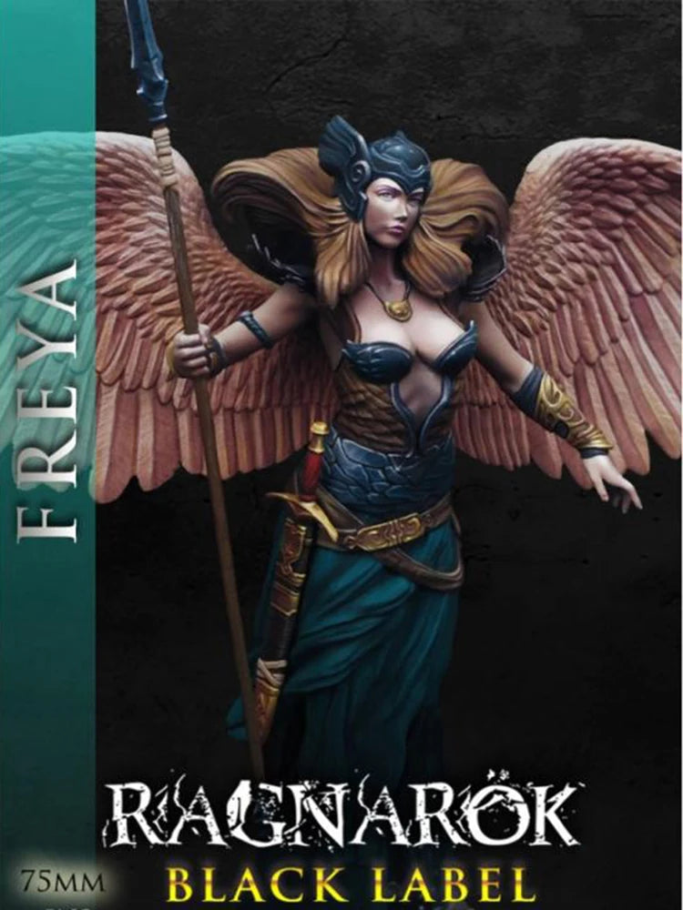 75mm Freya Warrior, Resin Model Figure Kit, Fantasy Theme, Unassembled and Unpainted