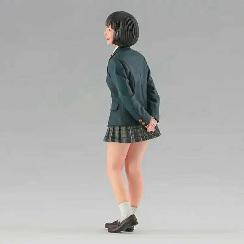 1/12 Modern Japanese School Student Girl, Resin Model Figure Kit, Unassembled and Unpainted