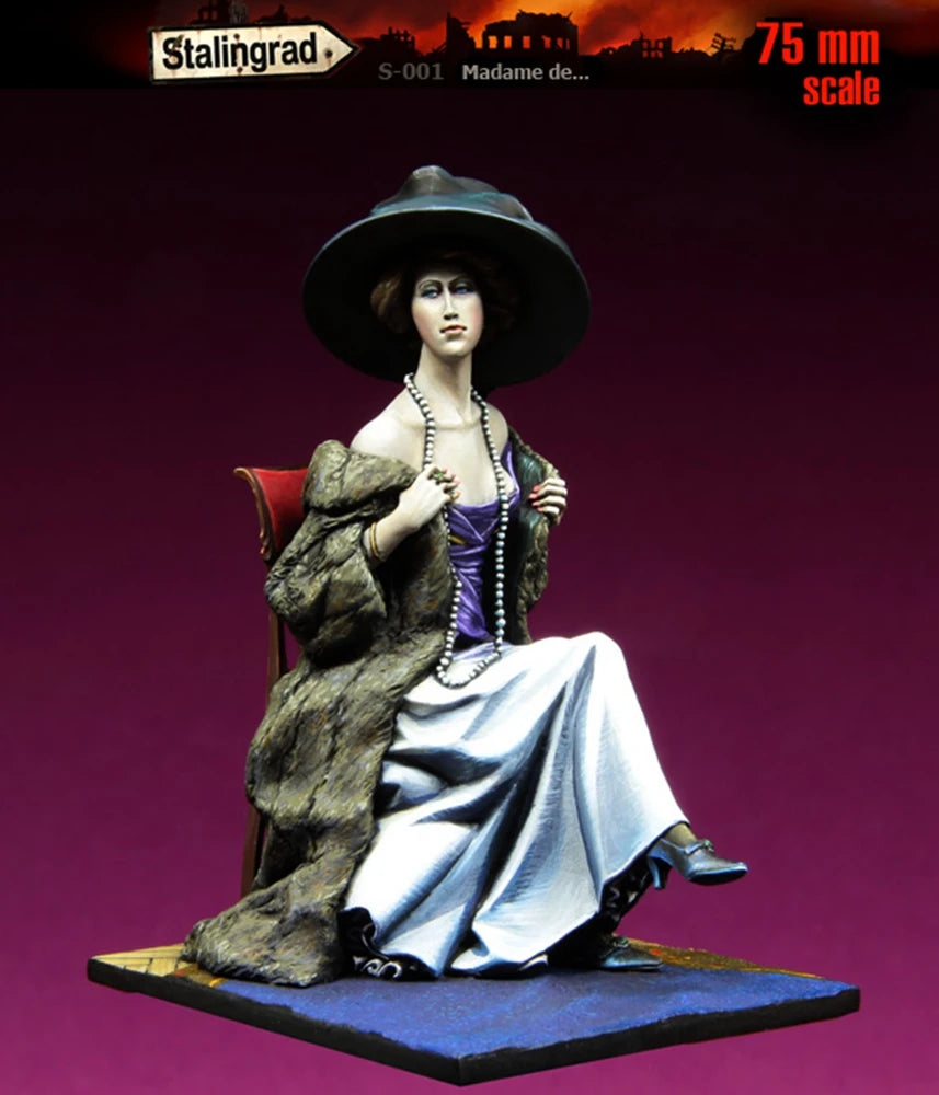 75mm Victorian Female, Resin Model Figure Kit, Historical Theme, Unassembled and Unpainted