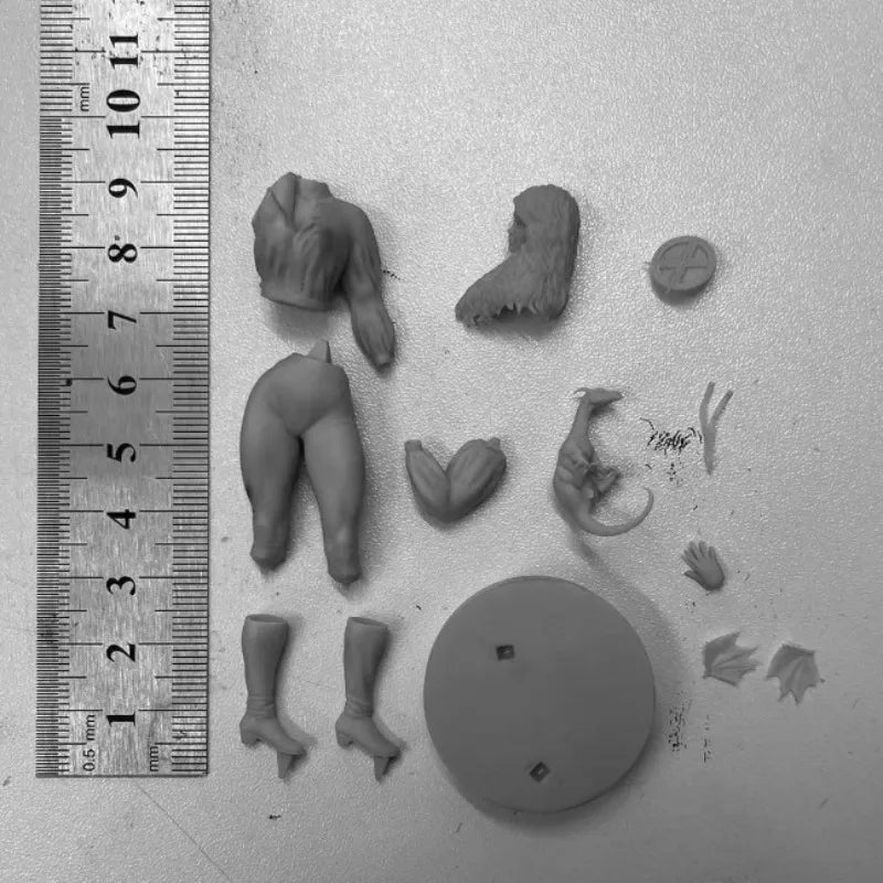 1/24 Female Warrior with Dragon Wings, Resin Model Figure Kit, Fantasy Theme, Unassembled and Unpainted