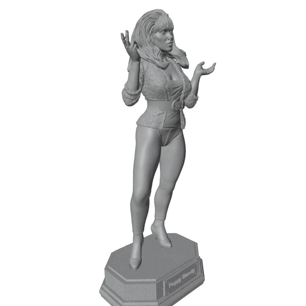 1/24 Female in Patterned Jacket Expressive Pose, Resin Model Figure Kit, Anime Theme, Unassembled and Unpainted