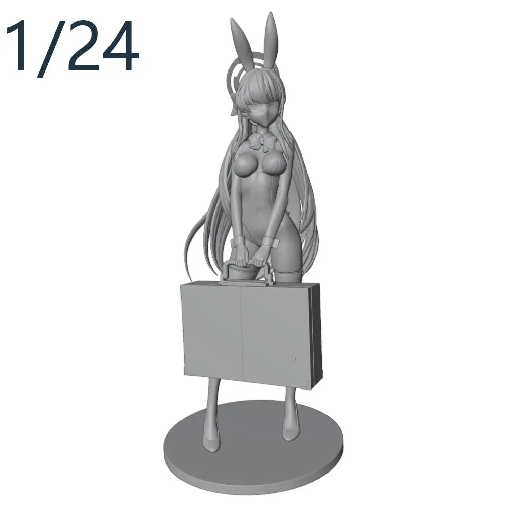 1/24 Girl with Suitcase, Resin Model Figure Kit, Anime Theme, Unassembled and Unpainted