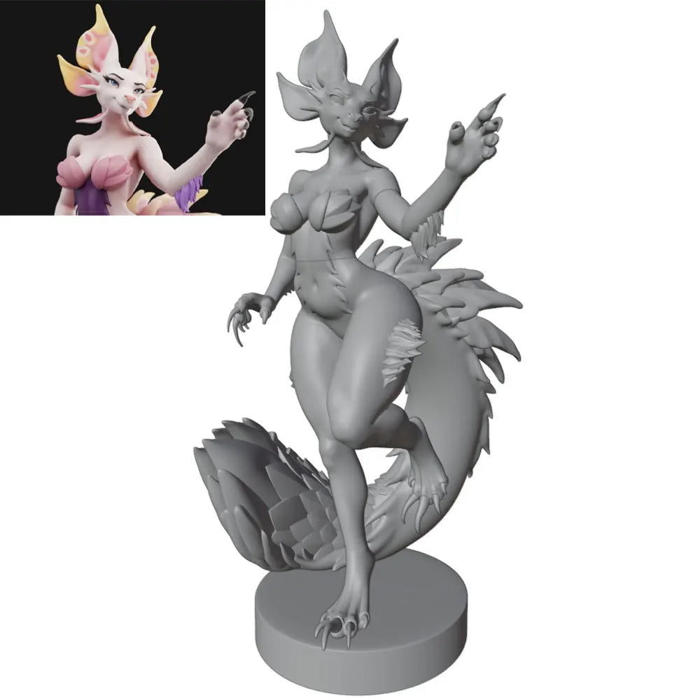 75mm Winged Demon with Spiral Horns, Resin Model Figure Kit, Fantasy Theme, Unassembled and Unpainted