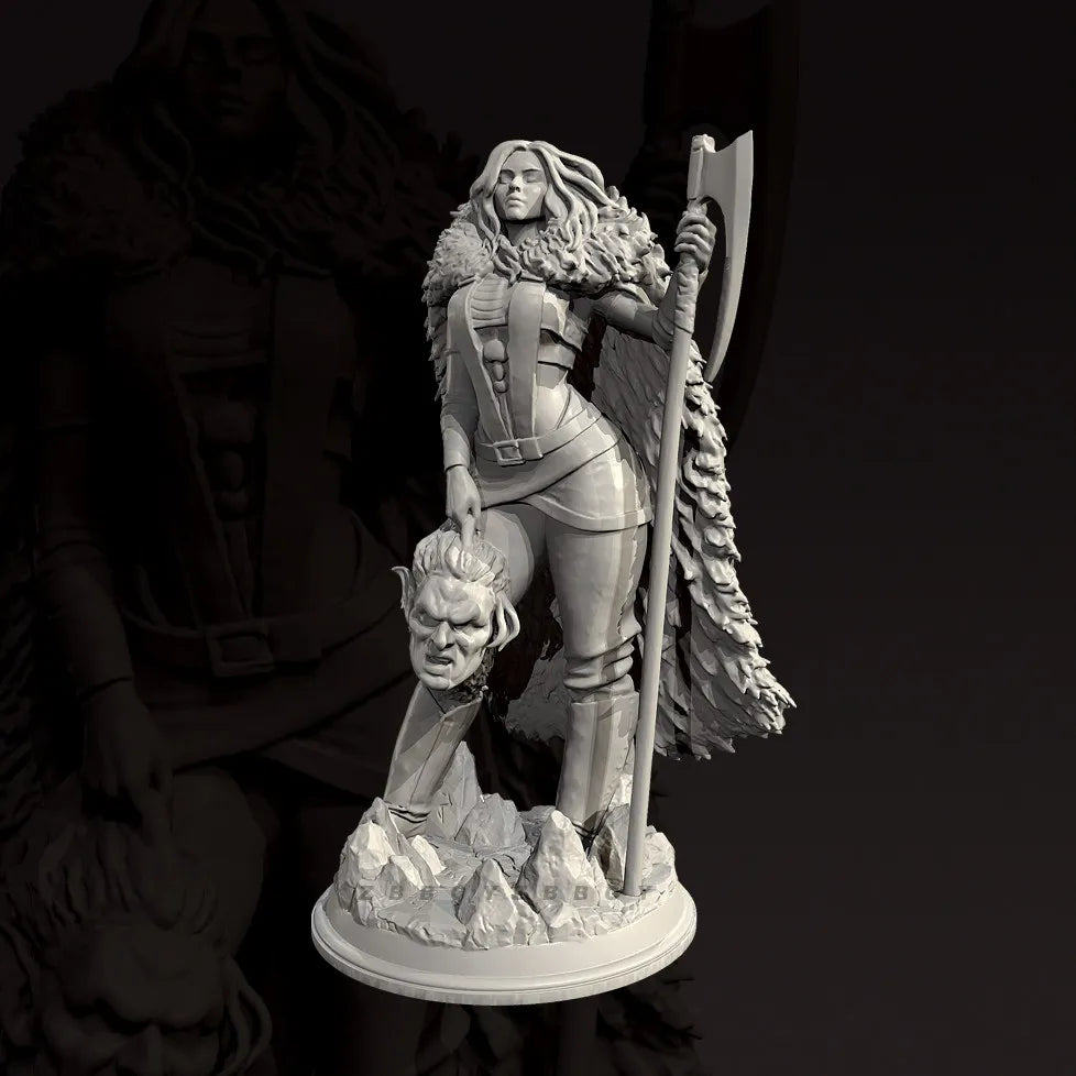 35mm Barbarian Axe Warrior, Resin Model Figure Kit, Fantasy Theme, Unassembled and Unpainted