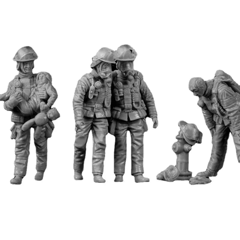 1/35 WWII Allied Infantry Combat Set, 7 Figures, Resin Model Figure Kit, Unassembled and Unpainted