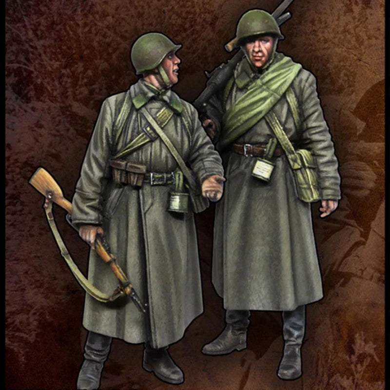 1/35 WWII Soviet Anti-Tank Rifle Team, 2 Figures, Resin Model Figure Kit, Unassembled and Unpainted