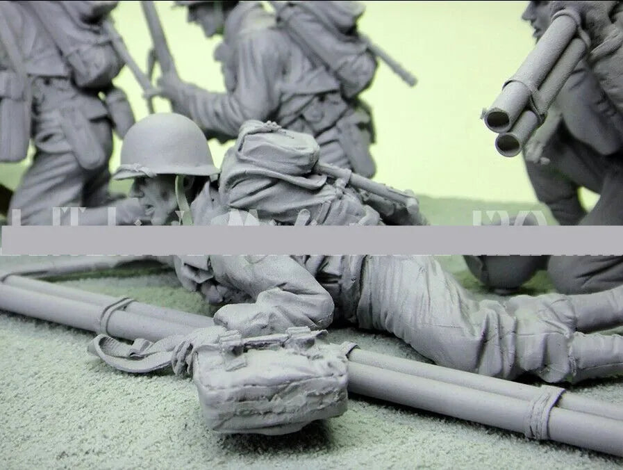 1/16 Modern Tactical Soldiers, 4 Figures, Resin Model Figure Kit, Unassembled and Unpainted