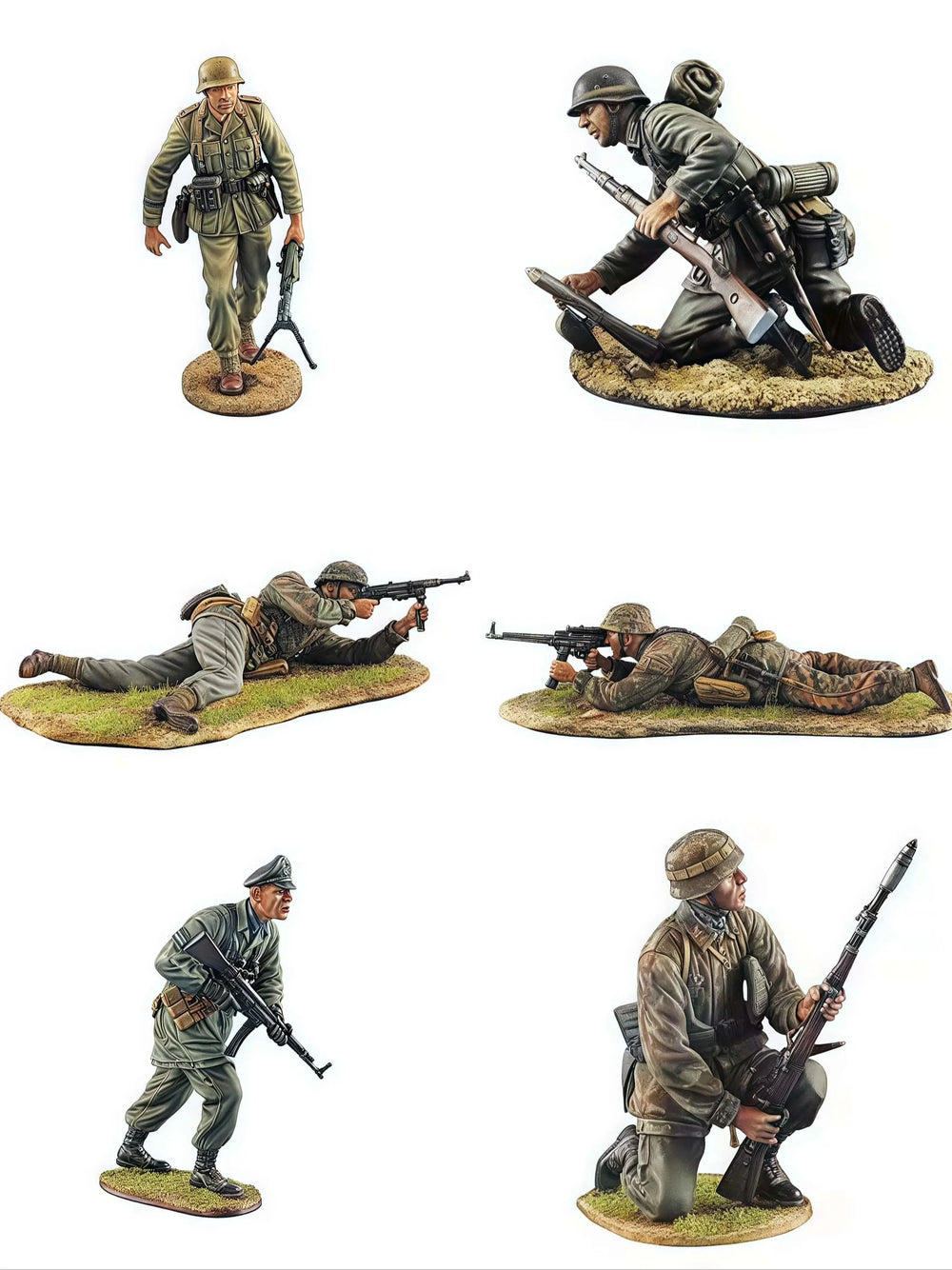 1/35 WWII British Infantry in Combat Assault, 6 Figures, Resin Model Figure Kit, Unassembled and Unpainted