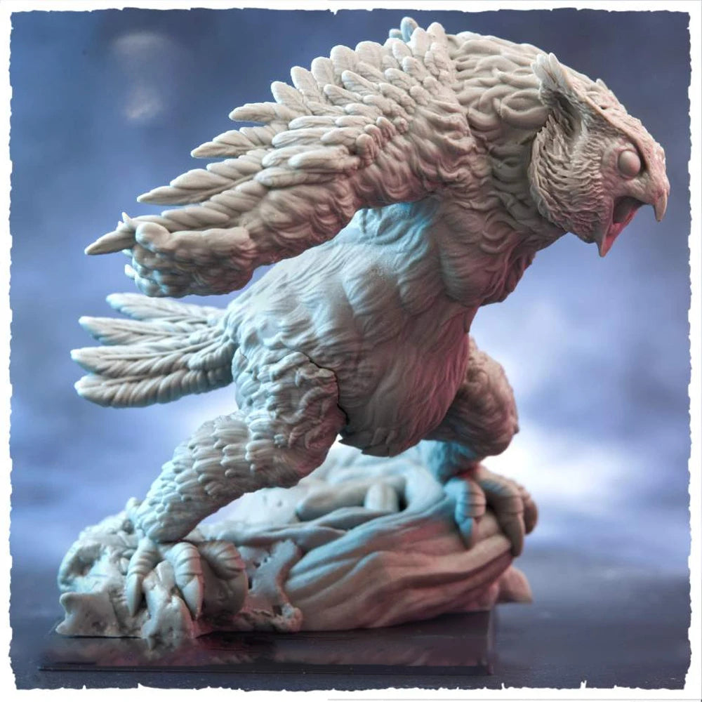 68mm Owlbear Beast Warrior, Resin Model Creature Kit, Fantasy Theme, Unassembled and Unpainted