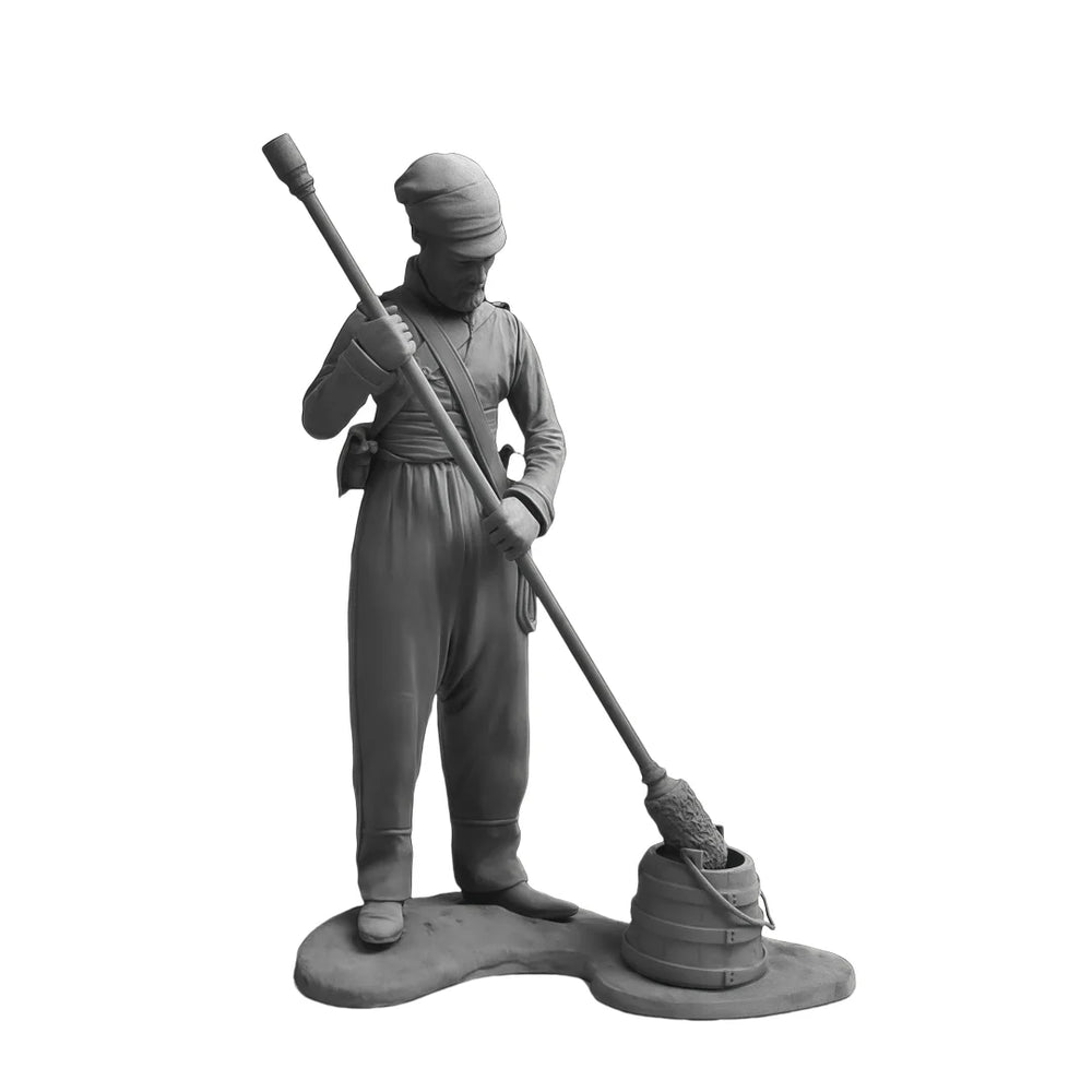 54mm Napoleonic Don Cossack Horse Artillery Gunner, Resin Model Figure Kit, Unassembled and Unpainted