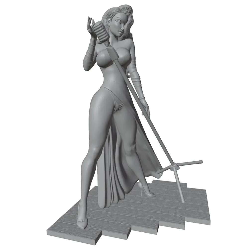 1/24 Cloaked Sorceress with Sword and Staff, Resin Model Figure Kit, Fantasy Theme, Unassembled and Unpainted
