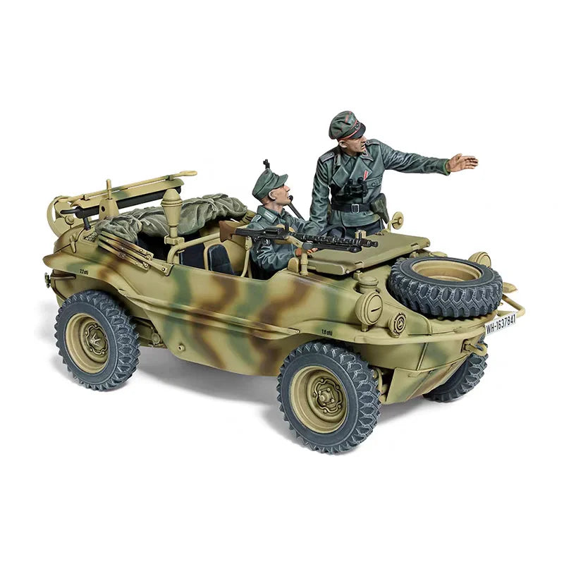 1/35 WWII German DAK Jeep Crew with MG42, 2 Figures, Resin Model Figure Kit, Unassembled and Unpainted