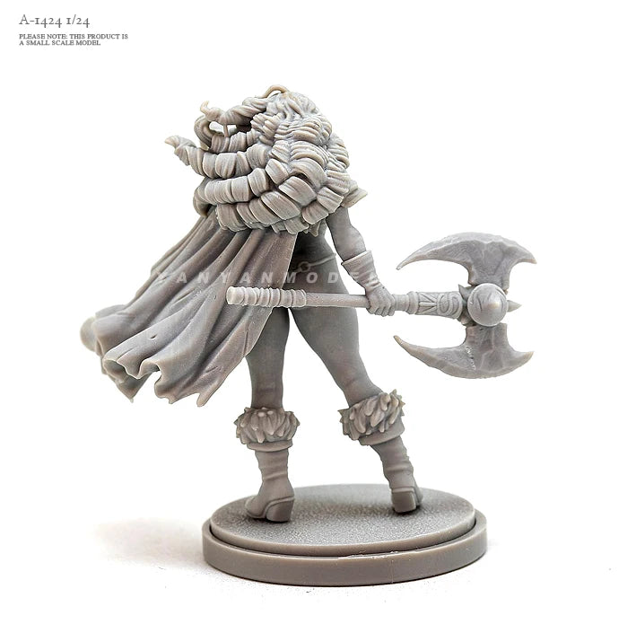 1/24 Female Barbarian, Resin Model Figure Kit, Fantasy Theme, Unassembled and Unpainted