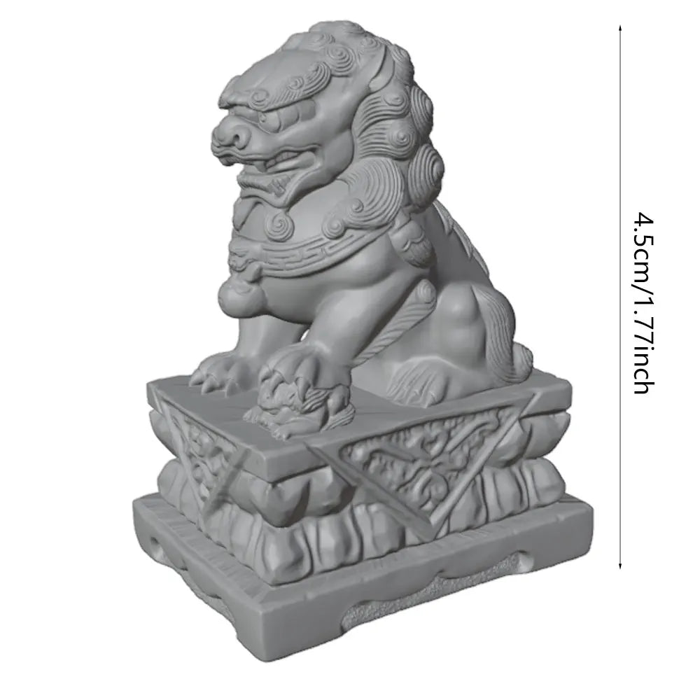 45mm Asian Guardian Lions (Foo Dogs), 5 Figures, Resin Model Figure Kit, Wildlife Theme, Unassembled and Unpainted