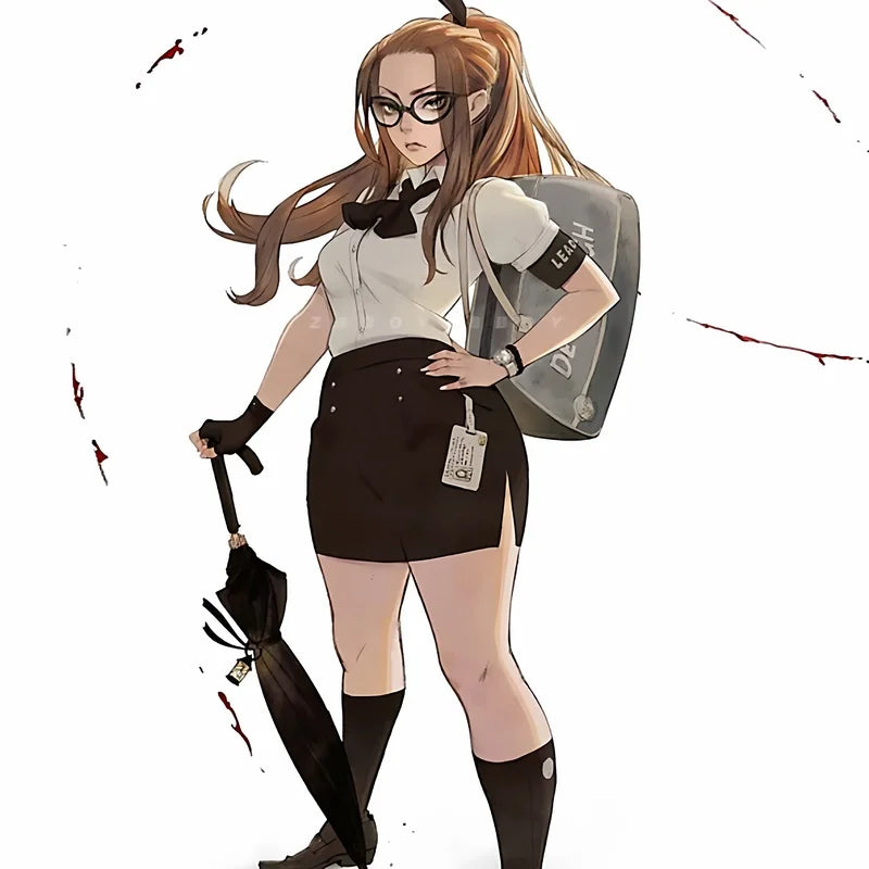 38mm Armed Female Operative in Business Casual with Rifle, Resin Model Figure Kit, Anime Theme, Unassembled and Unpainted