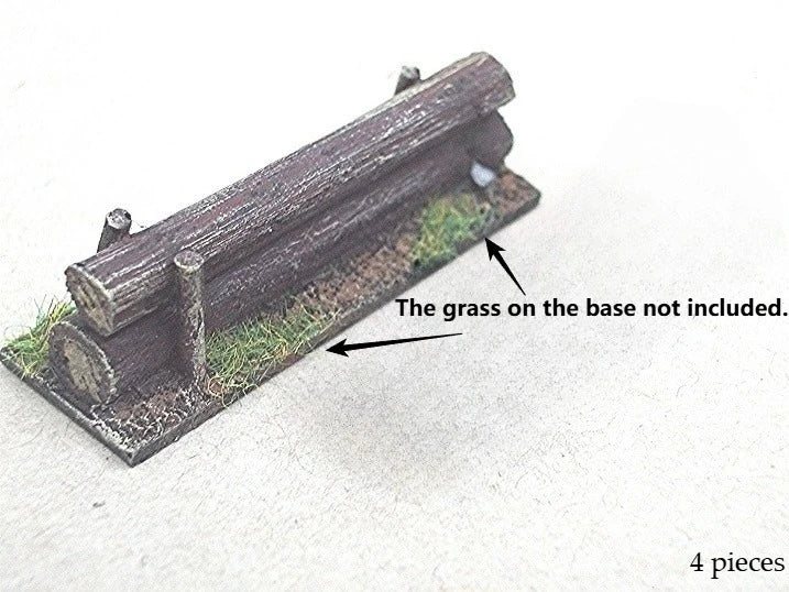 1/72 WWII Anti-Tank Log Barriers, Resin Model Accessory Kit, Unpainted