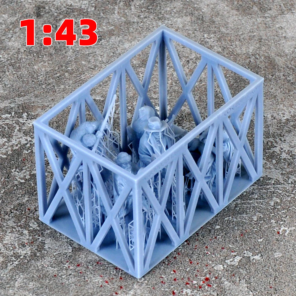1/35 WWII German Infantry Loading Supply Crate, 12 Figures, Resin Model Figure Kit, Unassembled and Unpainted