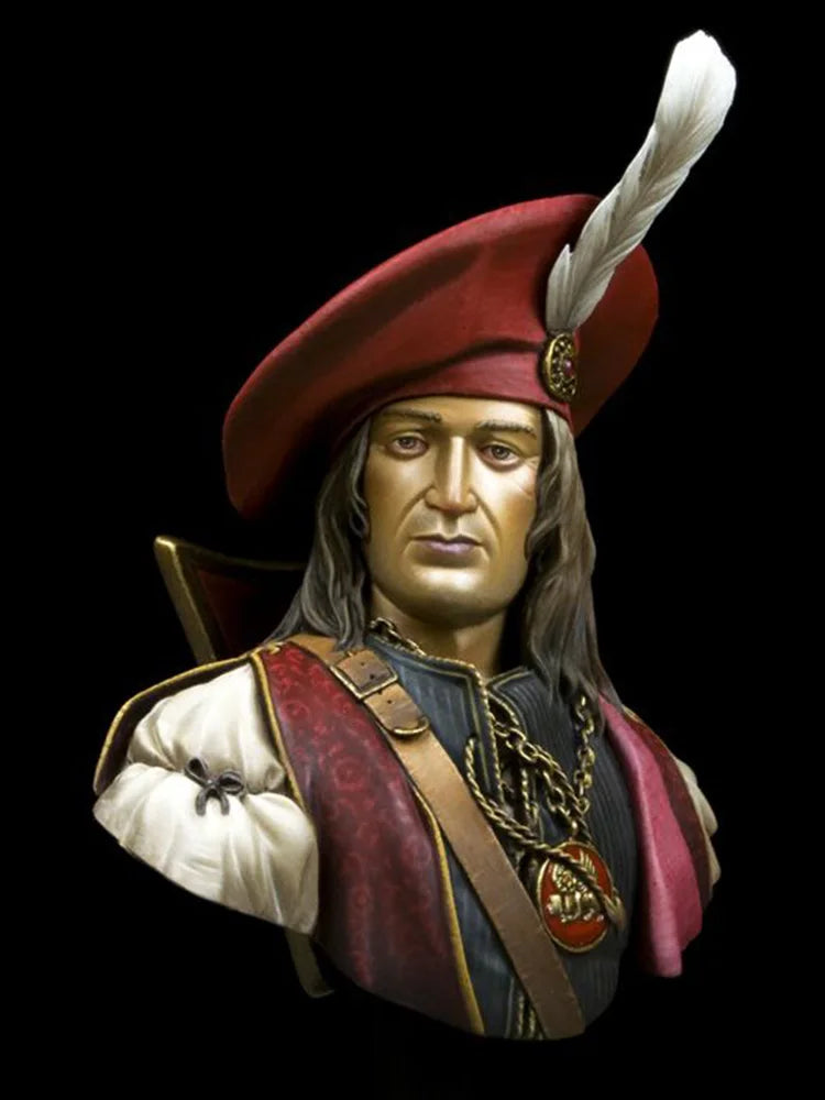1/10 Venetian Admiral, Resin Model Bust Kit, Military Theme, Unassembled and Unpainted