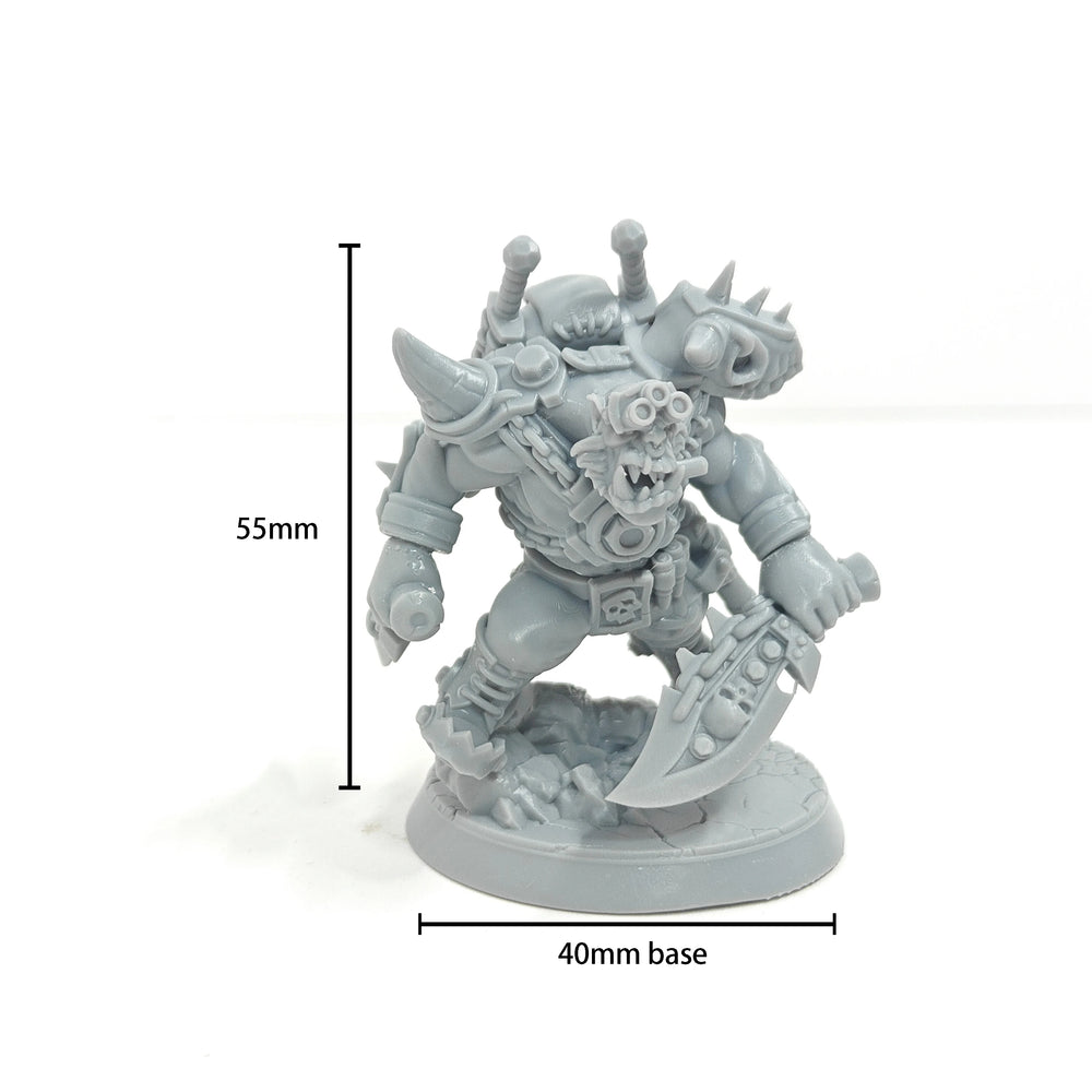 55mm Ork Warrior Fantasy Creatures, 3 Figures, Resin Model Figure Kit, Fantasy Theme, Unassembled and Unpainted