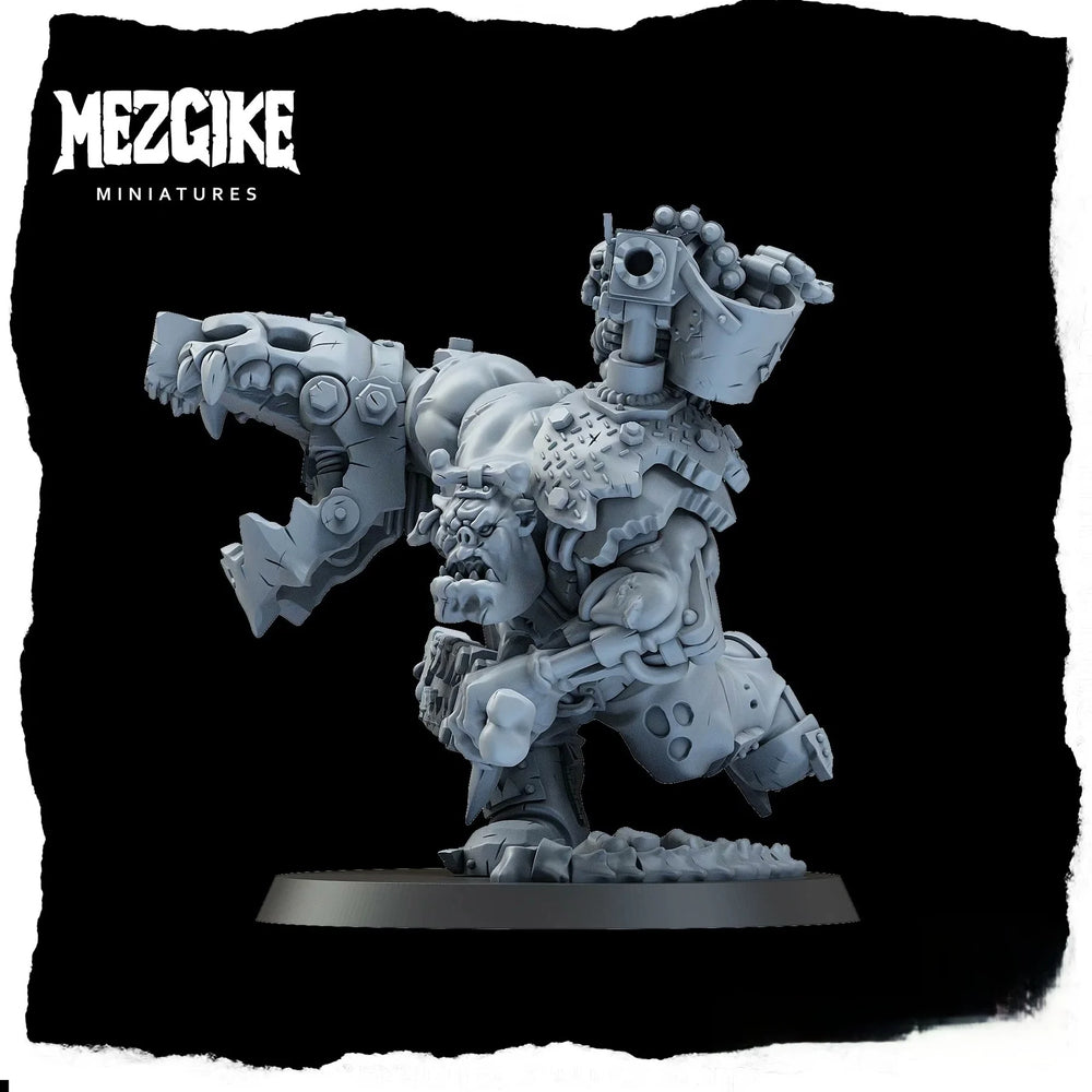 32mm Orc Boss Armored Warrior, Resin Model Figure Kit, Fantasy Theme, Unassembled and Unpainted