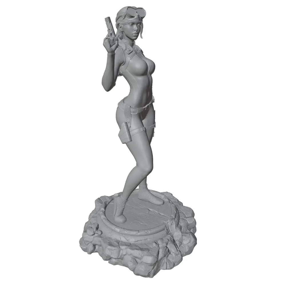 1/24 Commando with Raised Blaster, Resin Model Figure Kit, Sci-Fi Theme, Unassembled and Unpainted