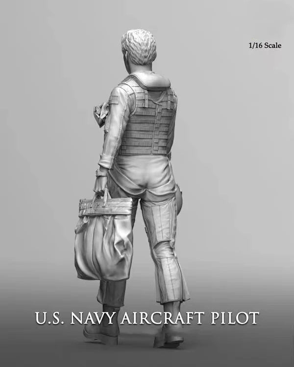 1/16 WWII U.S. Navy Pilot, Resin Model Figure Kit, Unassembled and Unpainted