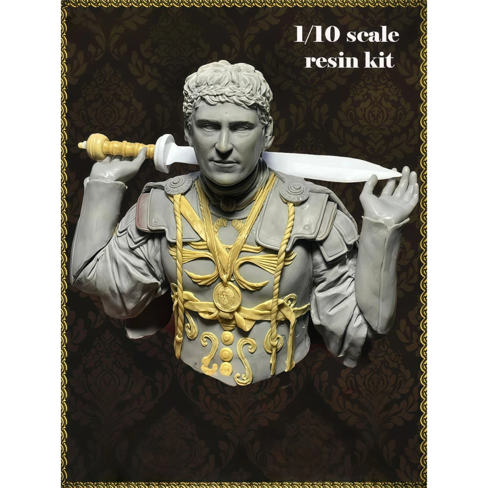 1/10 Ancient Roman General with Laurel Crown and Sword, Resin Model Bust Kit, Unassembled and Unpainted
