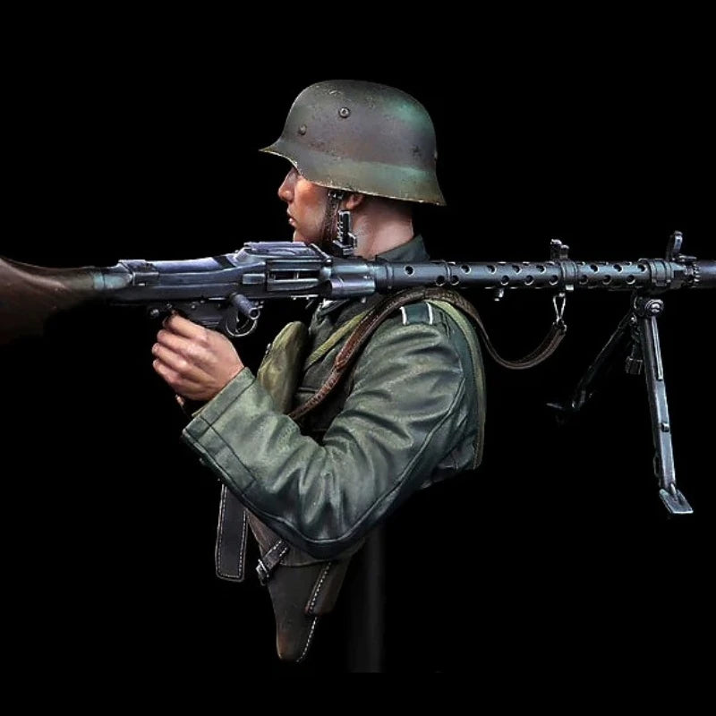 WWII German Soldier, Resin Model Bust Kit, Unassembled and Unpainted